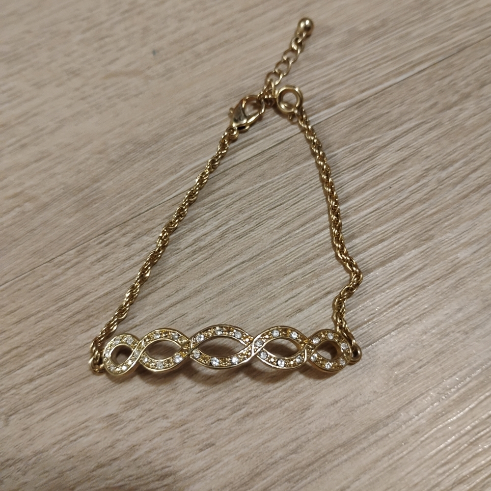 Elegant Gold Infinity Bracelet & Necklace